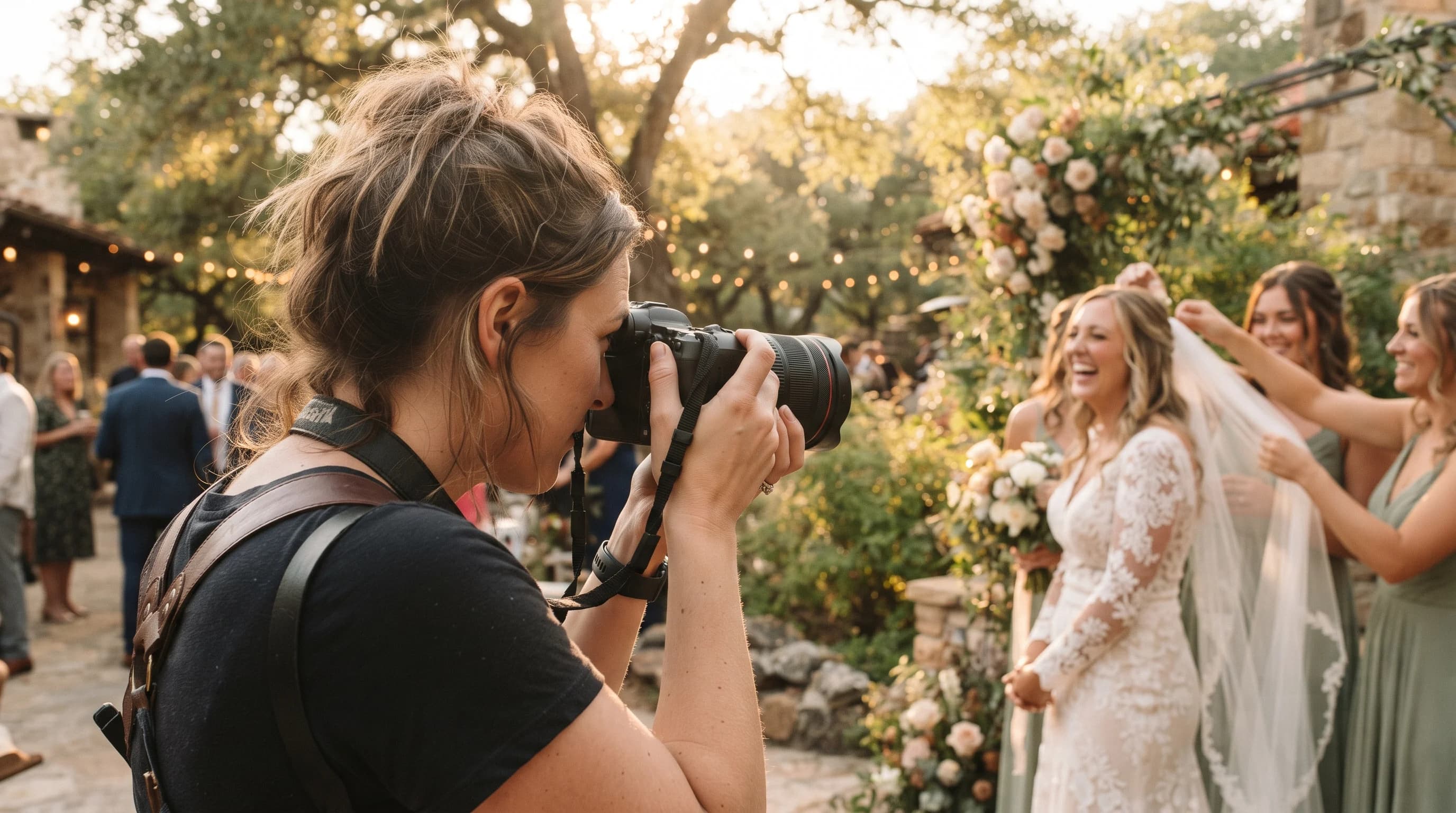 Photographer working at a wedding