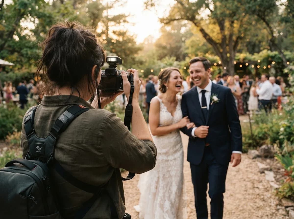 Fotograf bei der Arbeit auf einer Hochzeit