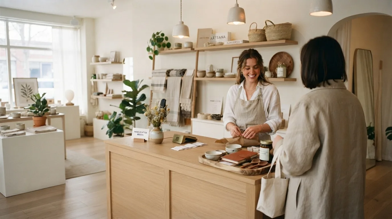 Artisan boutique retail counter